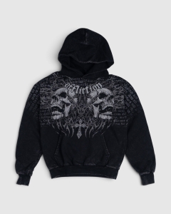 Affliction Decimation PO Hood Black Mineral Wash