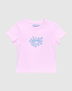 Always Baby He@rt T-Shirt Pale Baby Pink/Silver
