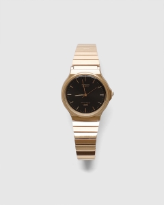 Casio Analogue MQ24GA-1A Black Dial Gold Stainless Steel