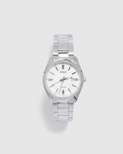 Casio Analogue MTP1302DA-7A White Matte Face Stainless Steel