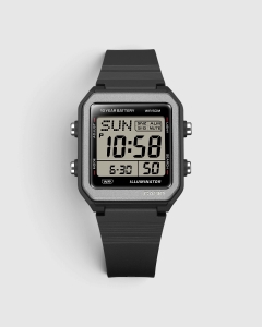 Casio Digital W221H-1A Gray Case Black Resin Band