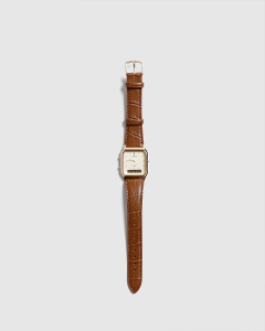 Casio Duo Leather Brown Band AQ230EGL-9A Yellow Dial