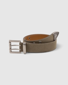 Dime Waxed Canvas Belt Brown/Olive