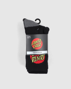 Santa Cruz Classic Dot Youth Socks 4pk Black