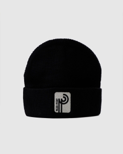 Passport Long Con Waffle Knit Beanie Black
