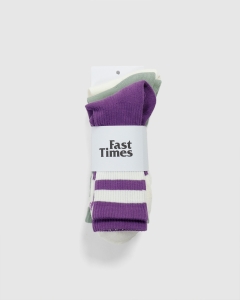 Fast Times Axis 3 Pack Socks Purple/Natural/Moss