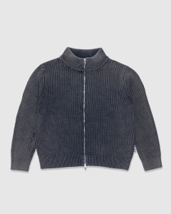 Curb Crawlers Razor Full Zip Knit Sweater Bleach Navy