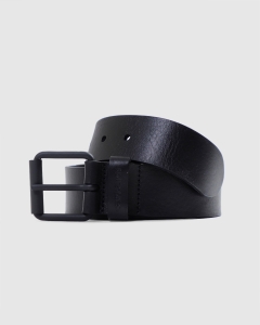 Carhartt WIP Script Leather Belt Black/Black