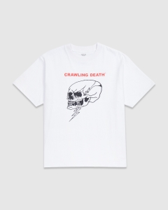 Crawling Death Flash Skull T-Shirt White