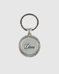 Dime Iced Out Keychain Silver