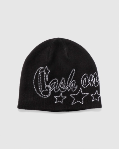 Cash Only Strip Skully Beanie Black