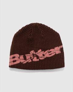 Butter Goods Smashed Logo Knit Skully Beanie Brown