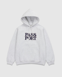 Passport Official Stacked Applique PO Hood White Marle