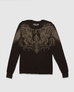 Affliction Winged Up LS Thermal Dark Tobacco Brown