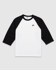Nike Sportswear Club 3/4 Sleeve Raglan T-Shirt Black/White/Black