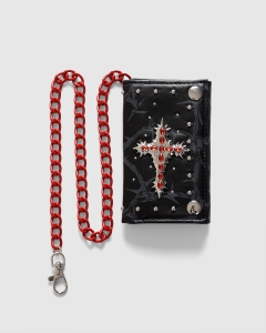Vitriol Studded Cross Chain Wallet Black/Red