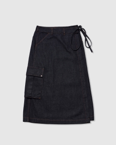 Larriet Womens Combat Skirt Indigo Denim