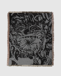 Passport Goes Around Throw Blanket Black/Grey