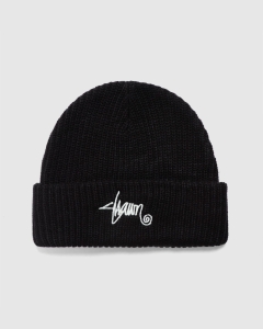 S Double Shawn Script Mid Beanie Black