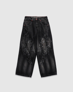 Vitriol Womens Verona Applique Denim Wash Black