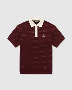 Walker Gold Label Knicked Knit SS Polo Merlot