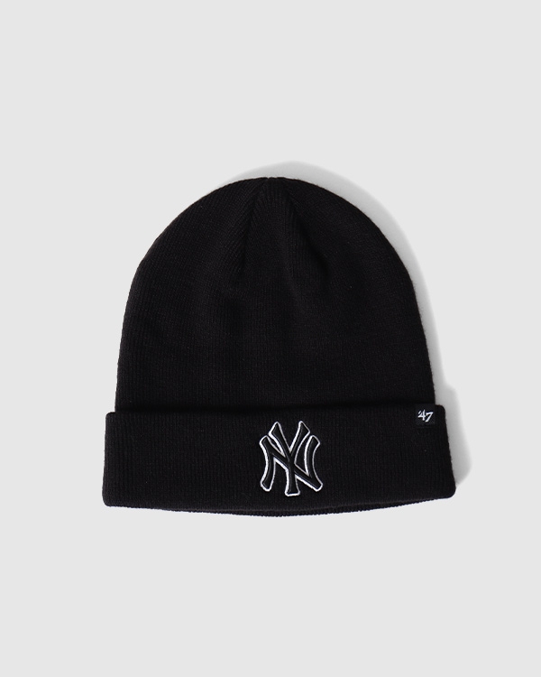 47 Brand NY Yankees Raised Cuff Knit Beanie Black