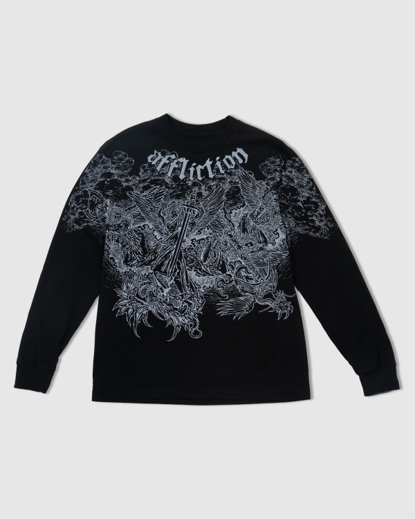 Affliction Angels LS Crew T-Shirt Black