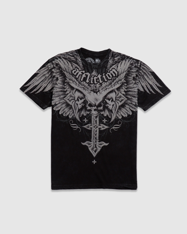 Affliction Death Eyes T-Shirt Black Lava Wash