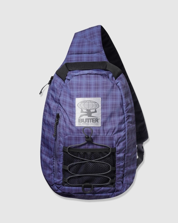 Butter Goods Express Shoulder Bag Navy Plaid