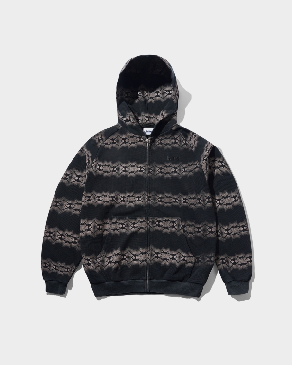 Butter Goods Faded Waffle Zip Hood Washed Black