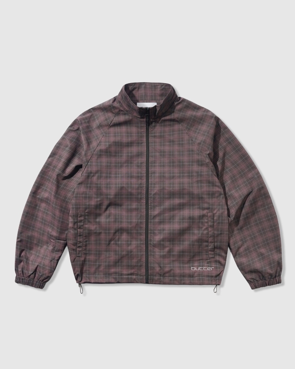 Butter Goods Plaid Nylon Jacket Burgundy