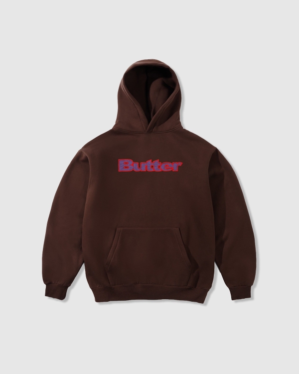 Butter Goods Ripstop Logo Applique PO Hood Dark Brown