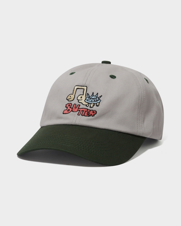 Butter Goods Turtle 6 Panel Light Grey/Seaweed