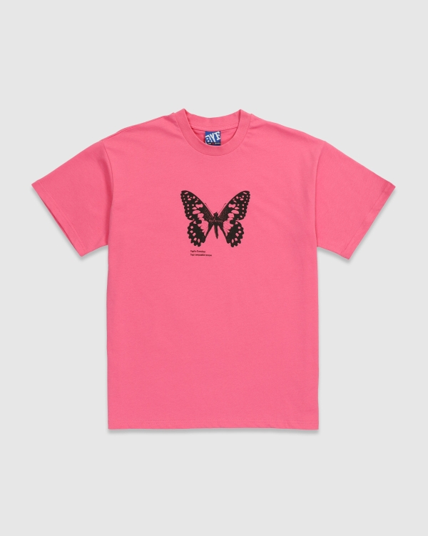 Bye Jeremy 蝶プリント Tシャツ Bye Jeremy Butterfly T-Shirt Pink | Fast Times Skateboarding