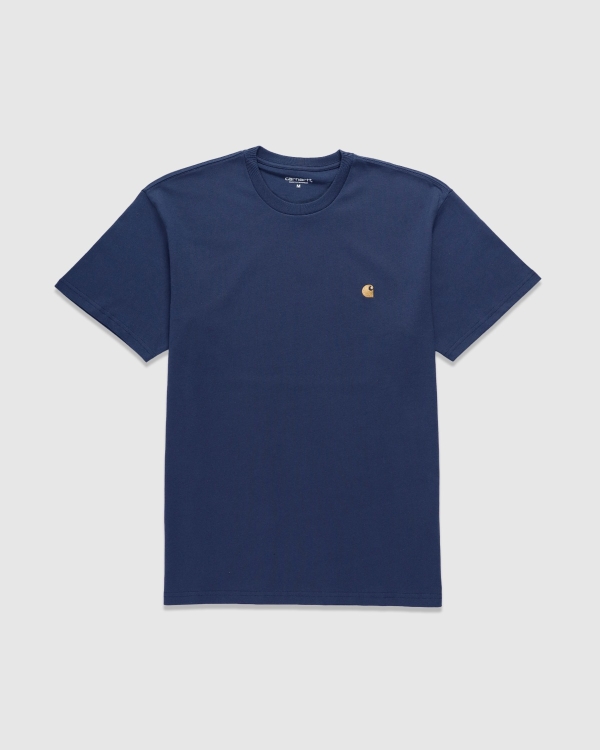 Carhartt WIP Chase T-Shirt Dusky Blue/Gold