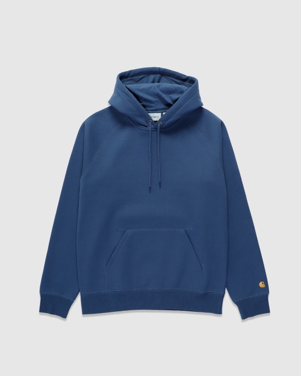 Carhartt WIP Hooded Chase Sweat Dusky Blue/Gold