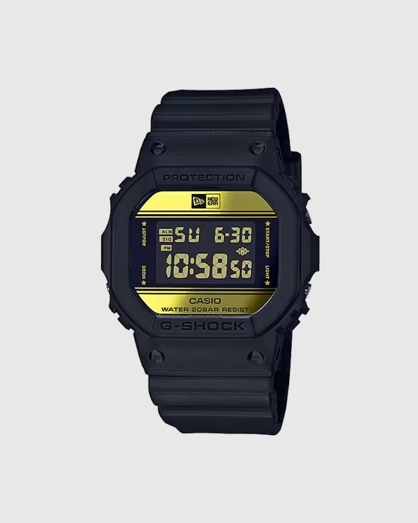 Casio G Shock Digital New Era Tie Up Black/Gold DW5600NE-1D