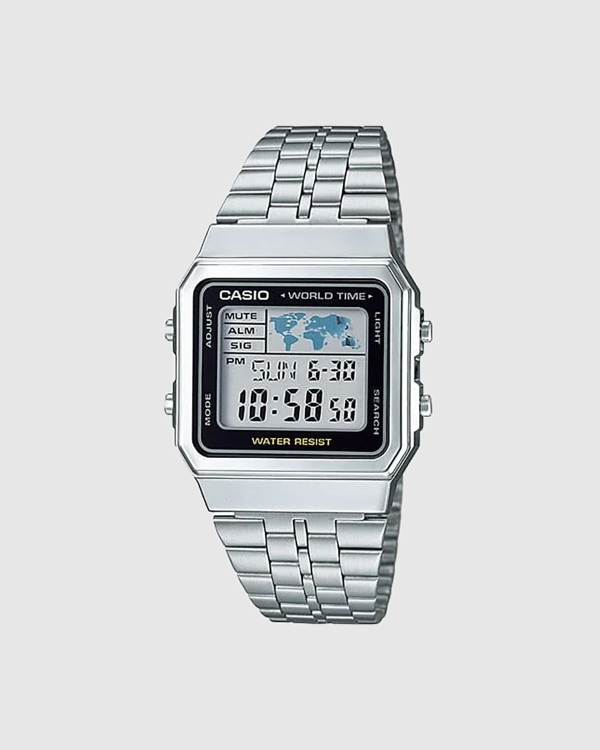 Casio Gents Digital Square LED Silver/Black A500WA-1D