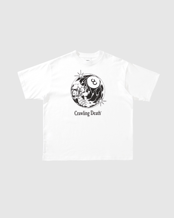 Crawling Death 8 Ball Moon T-Shirt White