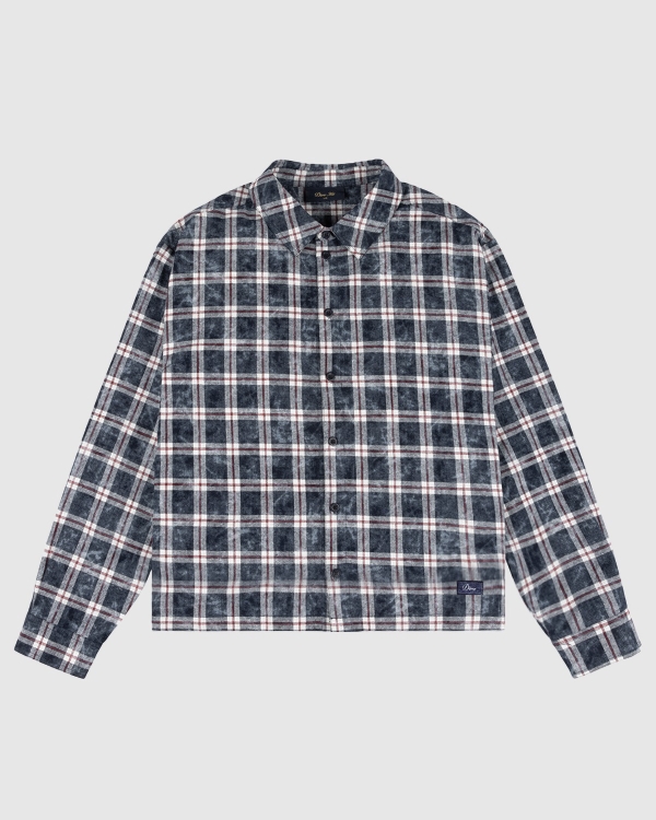Dime Plaid Flannel LS Shirt Bleached Navy