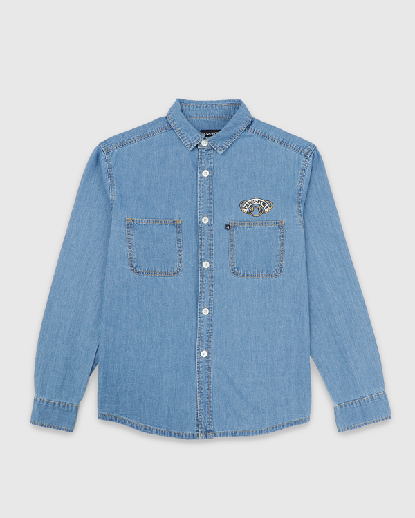 Passport Communal Rings Denim LS Shirt Washed Light Indigo