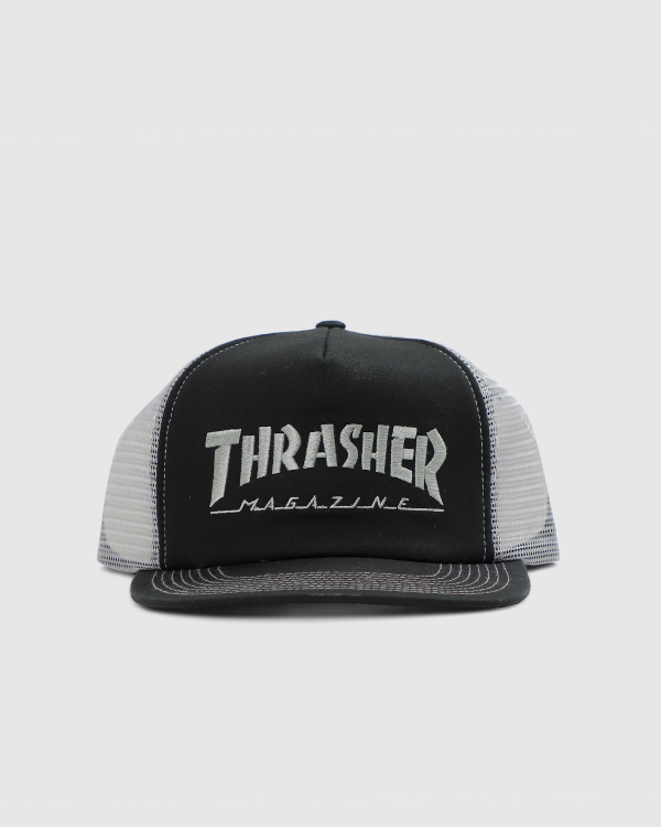 Thrasher Logo Emb Mesh Snapback Black/Grey
