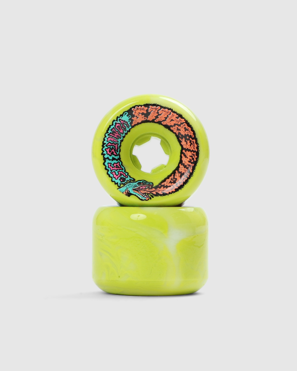 Santa Cruz Slime Ball Snake Vomits 95a Swirl Wheels Green White Swirl