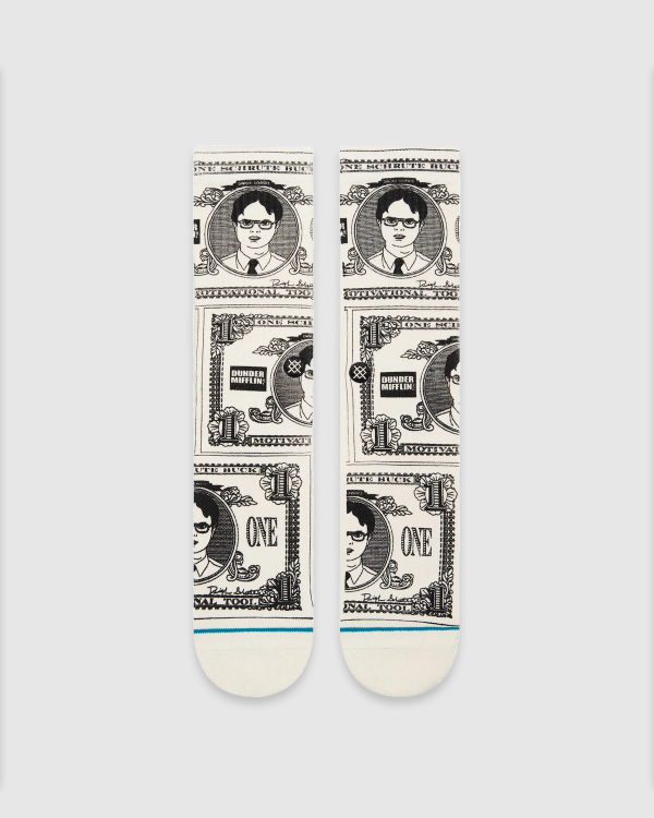 Stance Schrute Bucks Socks Off White