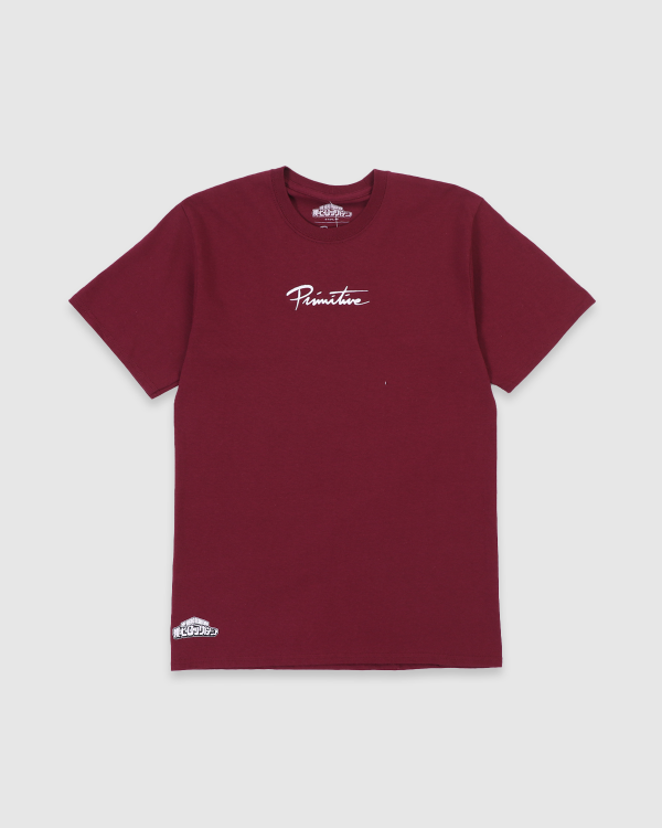 Primitive x My Hero Academia Dirty P Izuku Midoriya T-Shirt Burgundy