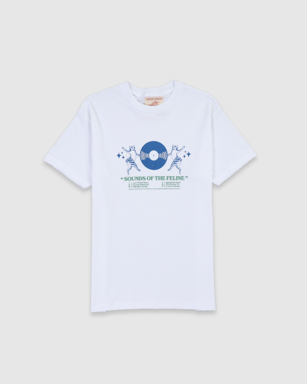 Smile and Wave Feline Sounds T-Shirt White