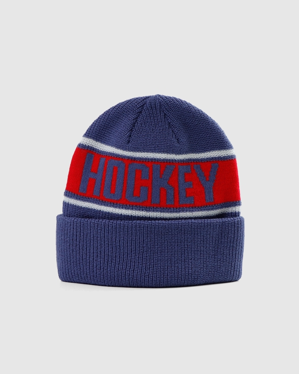 Hockey Stripe Beanie Blue