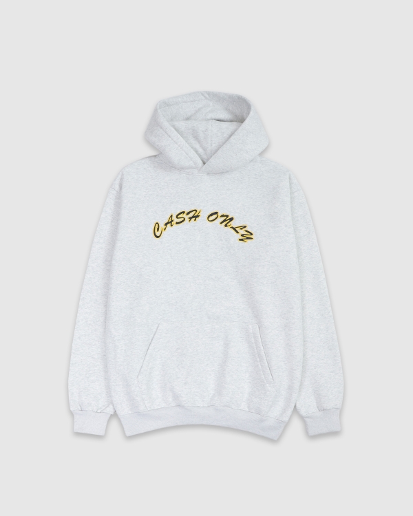 Cash Only Nylon Applique Logo PO Hood Ash