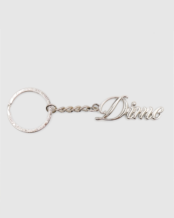 Dime Cursive Keychain Silver