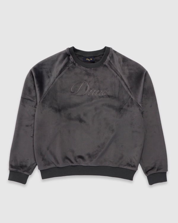 Dime Cursive Velvet Crew Smoke